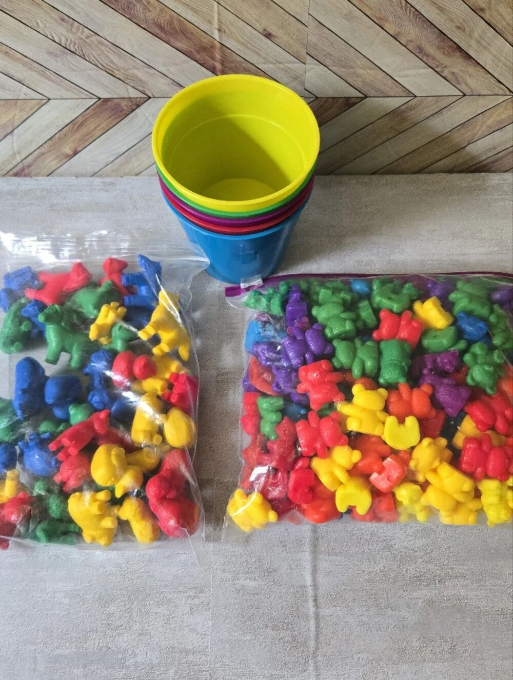 STEM Educational Math Counters Sorting Set Counting Bears Animals Stacking Cups